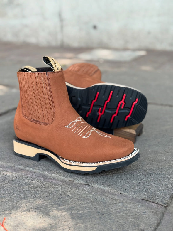 Suede Embroidered Ankle Boots