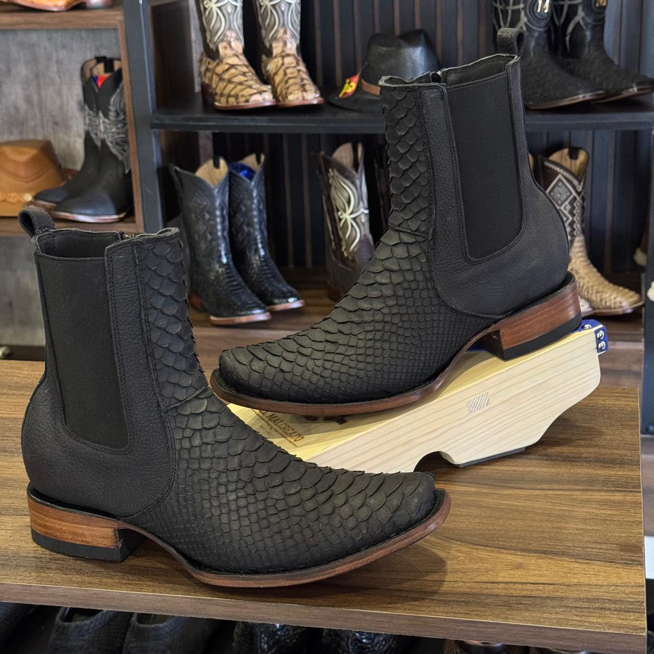 Handcrafted Italian Vintage Python Skin Boots