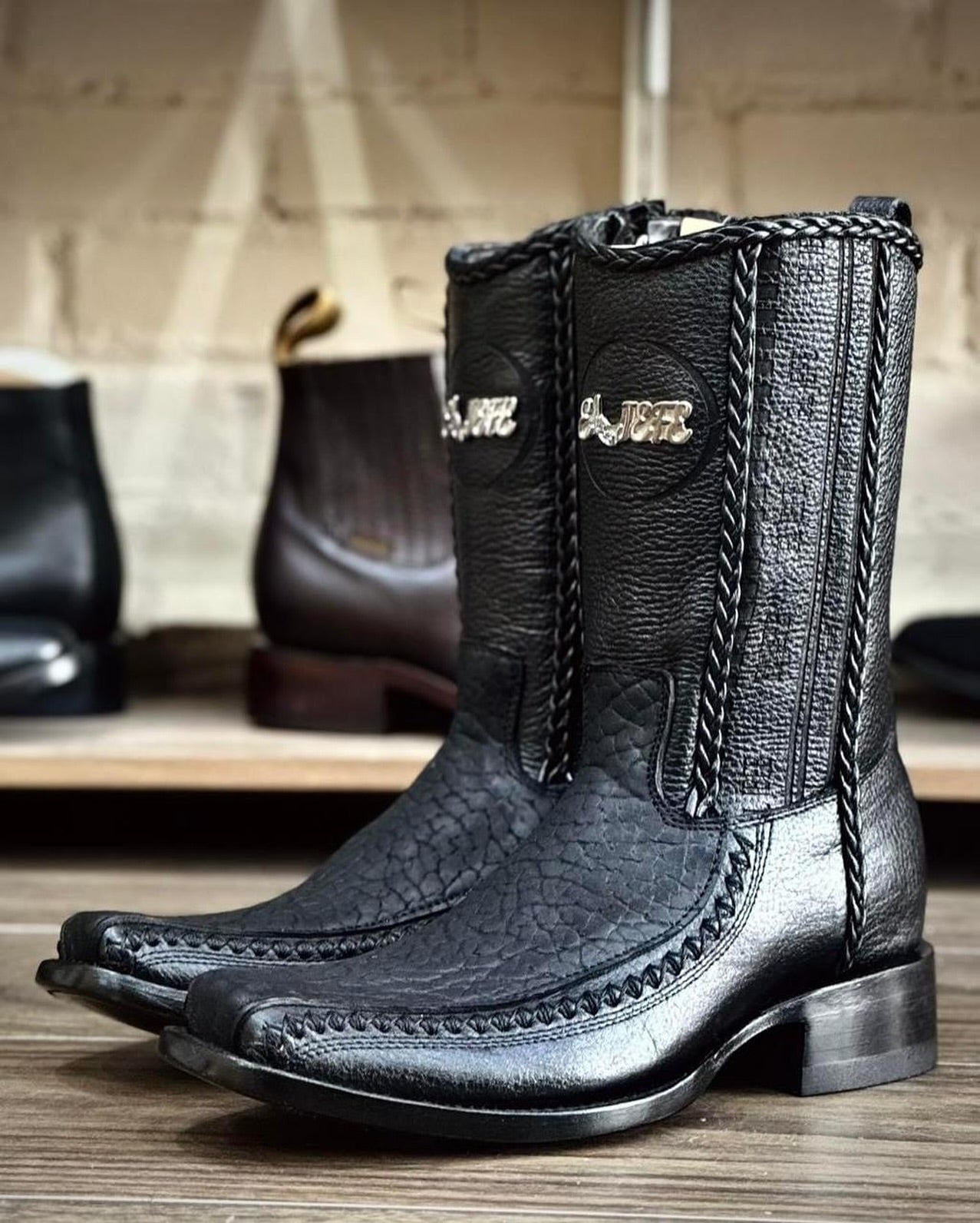 Italian Hand Carved Vintage Cowboy Boots