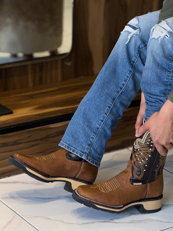 Western Embroidered Suede Ranch Boots