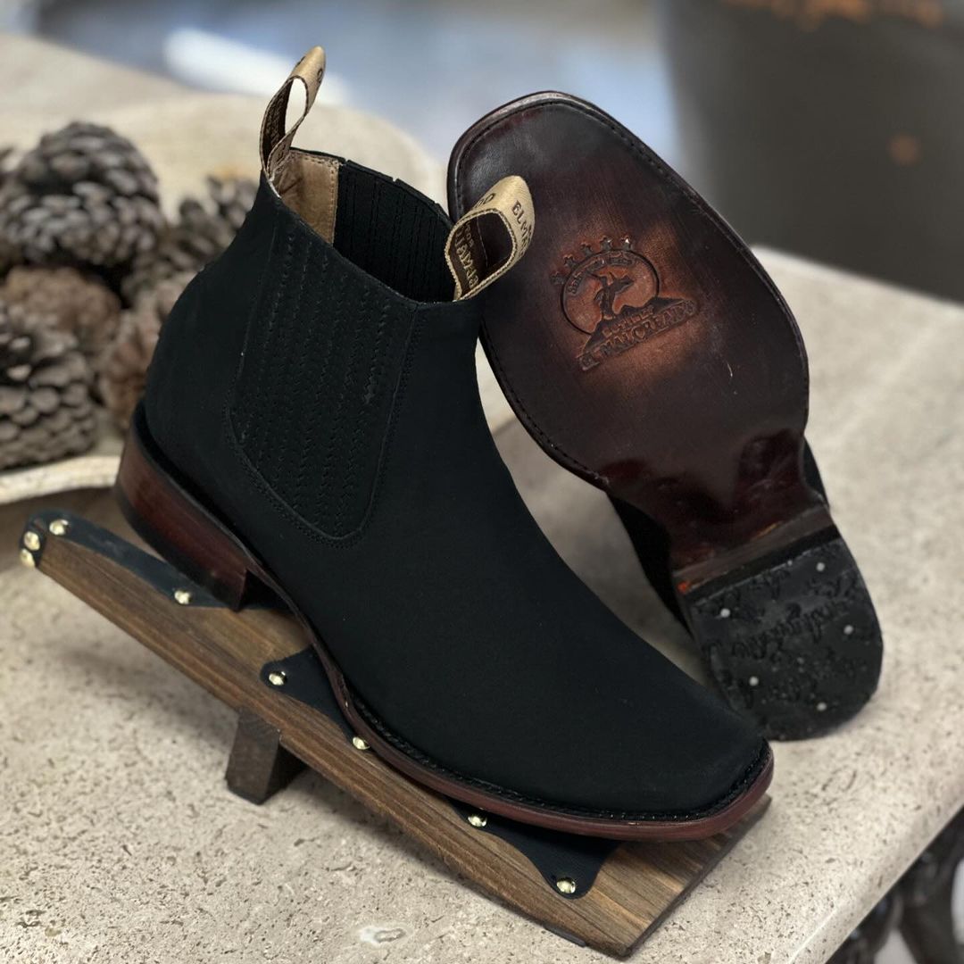Suede Solid Color Cowboy Boots