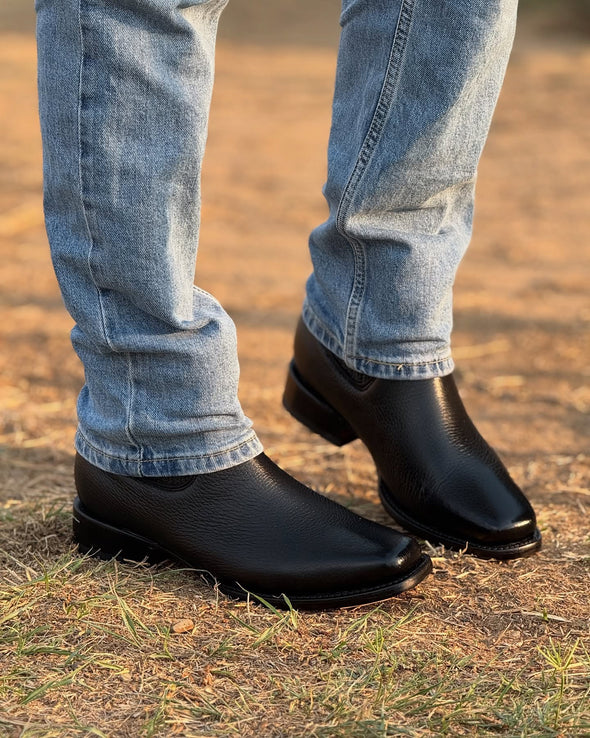 Elegant Pointed Toe Cowhide Ankle Boots