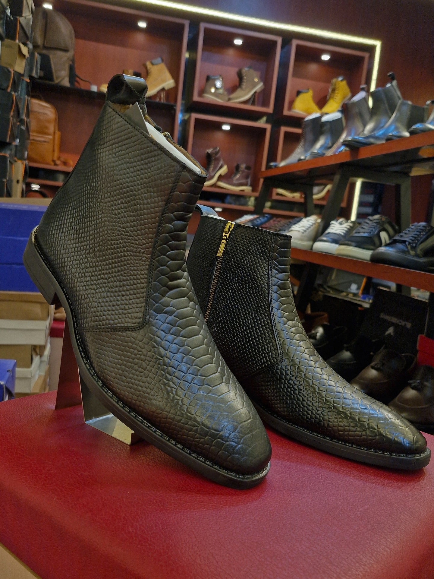 Italian Snakeskin Pointed Toe Boots