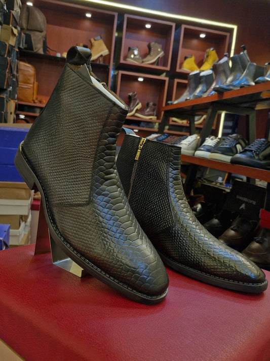 Italian Snakeskin Pointed Toe Boots