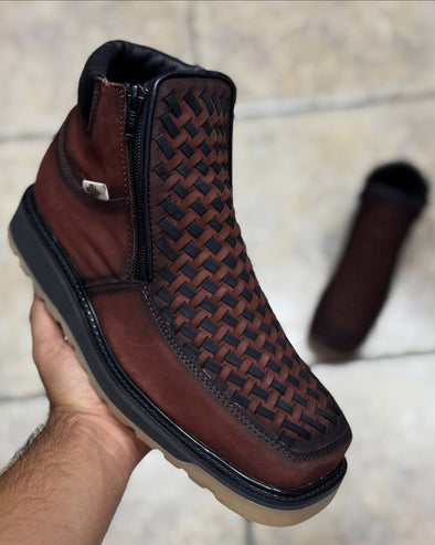 Cowhide Woven Western Ankle Boots(Buy 2 Free Shipping✔️)