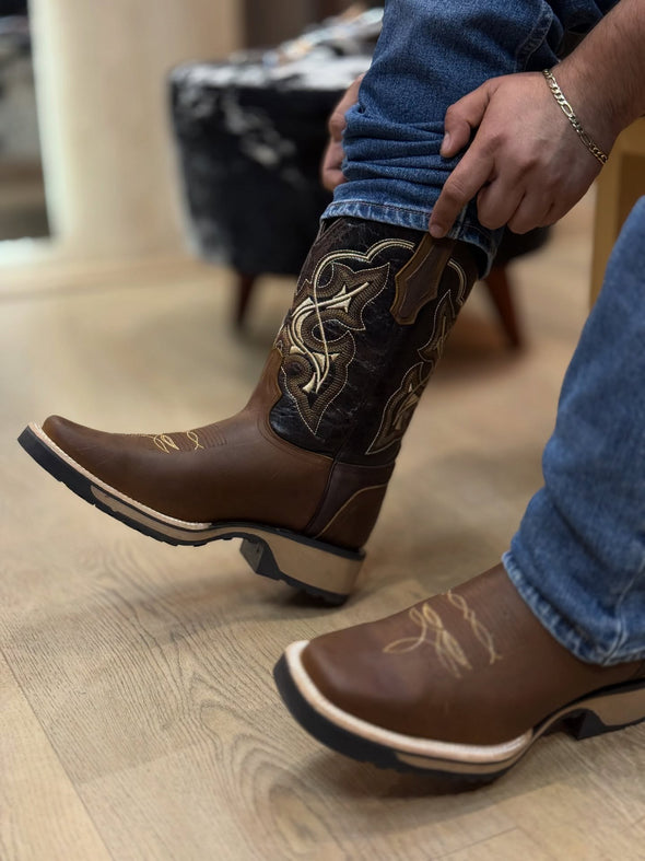 Western Embroidered Suede Ranch Boots