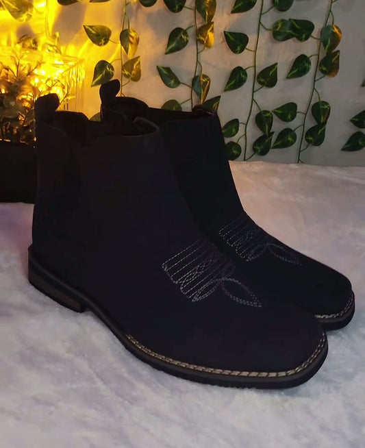 Western Embroidered Cowboy Ankle Boots