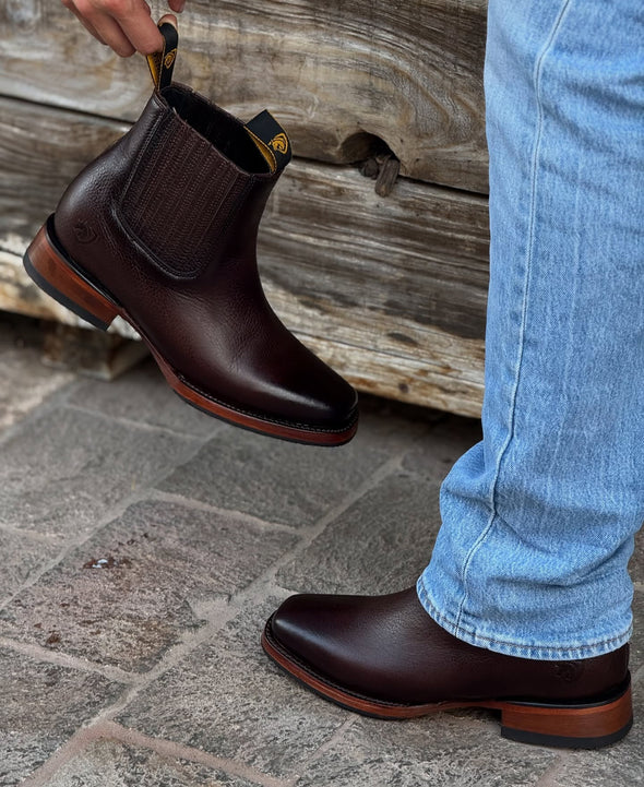 Elegant Pointed Toe Cowhide Ankle Boots