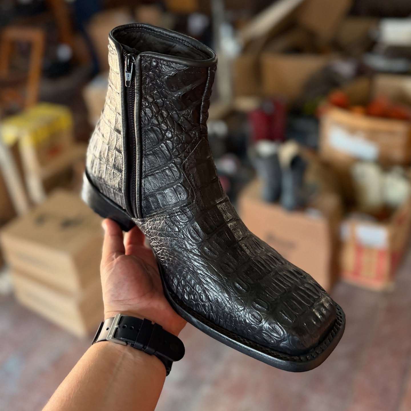 Italian Vintage Crocodile Boots