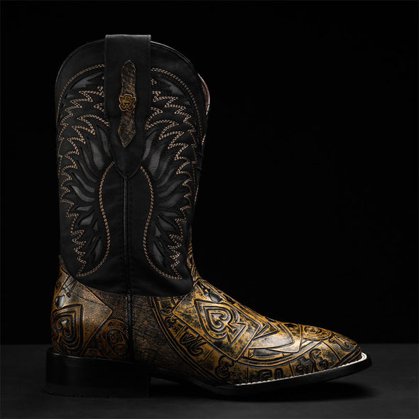 Western Embroidered Square Boots