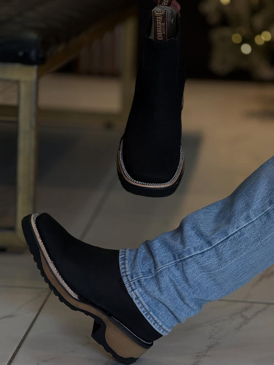 Suede Western Cowboy Ankle Boots