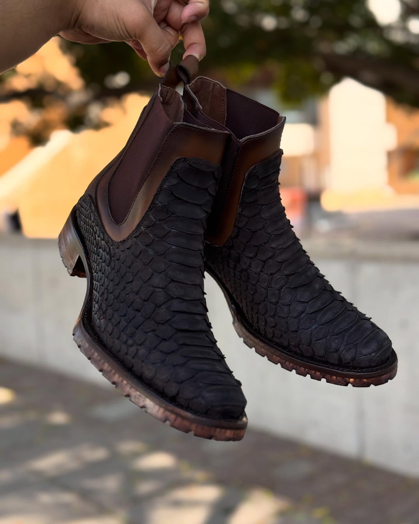 Vintage Python Handmade Ankle Boots