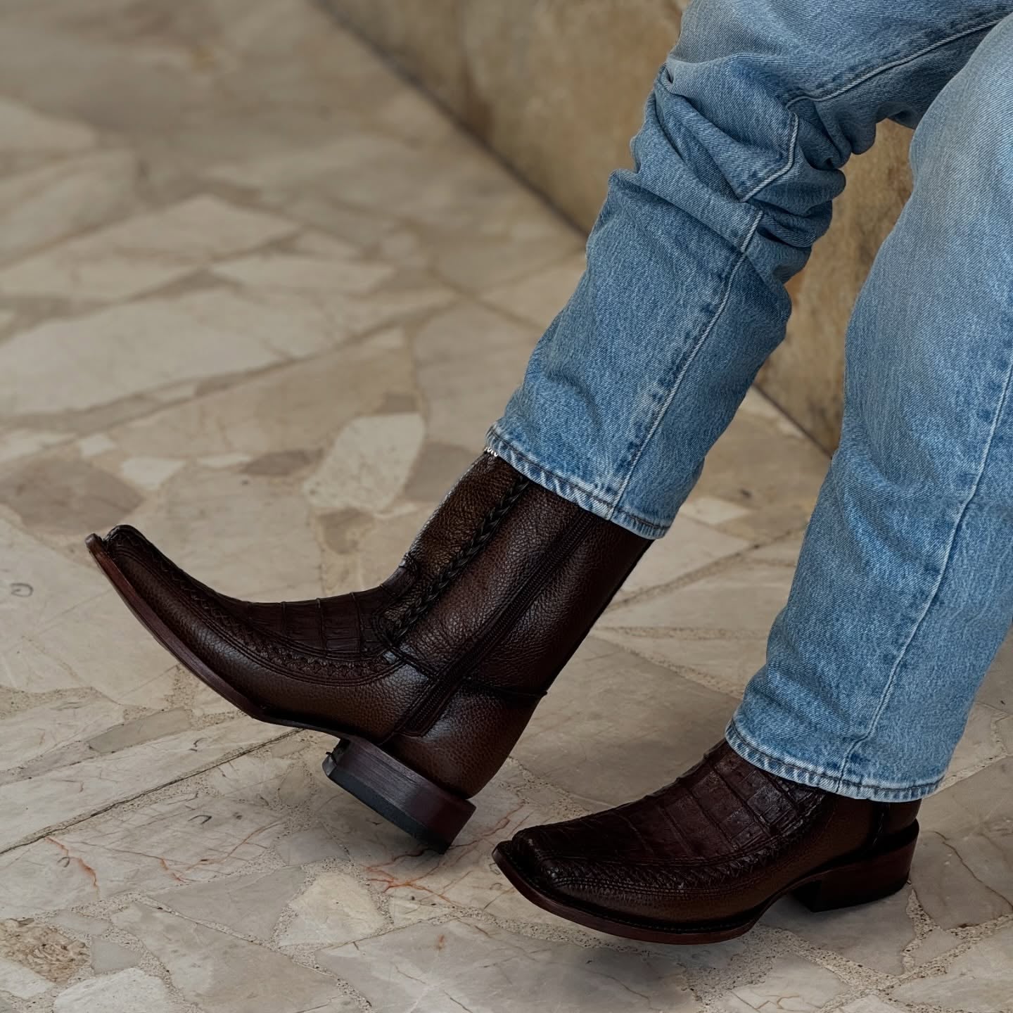 Brock Crocodile Leather Cowboy Boots(Buy 2 Free Shipping✔️)