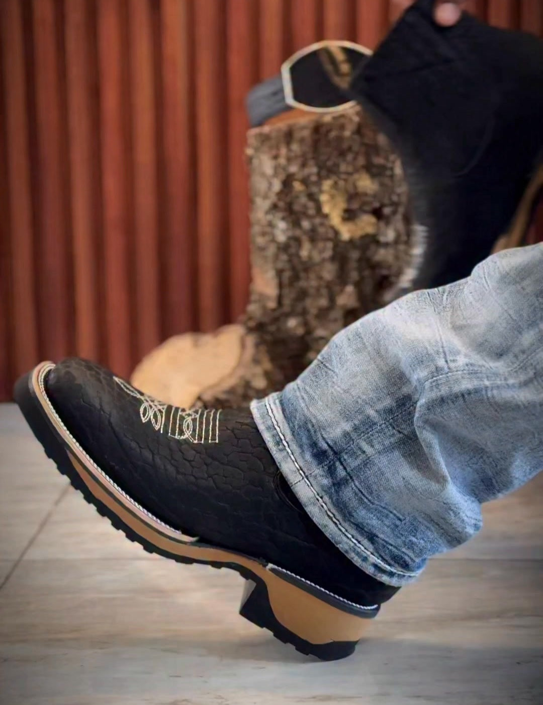 Men's Cracked Leather Square Toe Cowboy Boots(Buy 2 Free Shipping✔️)