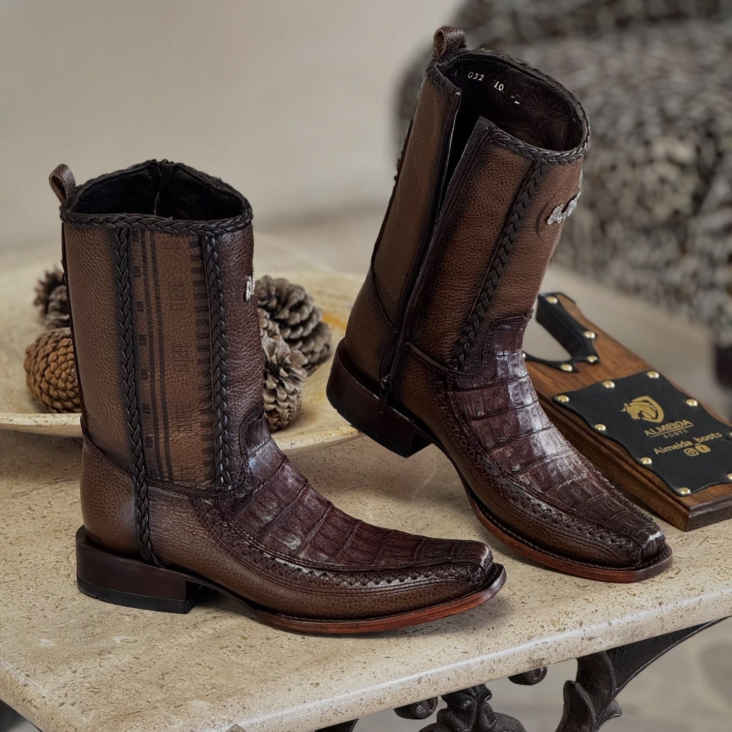 Brock Crocodile Leather Cowboy Boots(Buy 2 Free Shipping✔️)