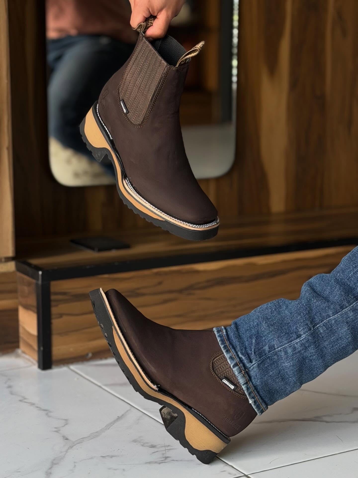Suede Western Cowboy Ankle Boots