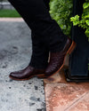 Vintage Ostrich Skin Ankle Boots
