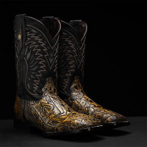 Western Embroidered Square Boots