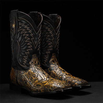 Western Embroidered Square Boots