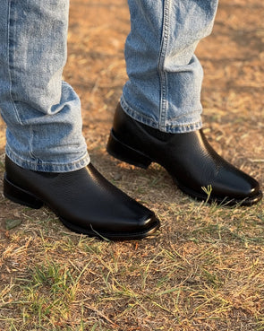 Elegant Pointed Toe Cowhide Ankle Boots