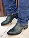 Vintage Printed Crocodile Leather Cowboy Boots