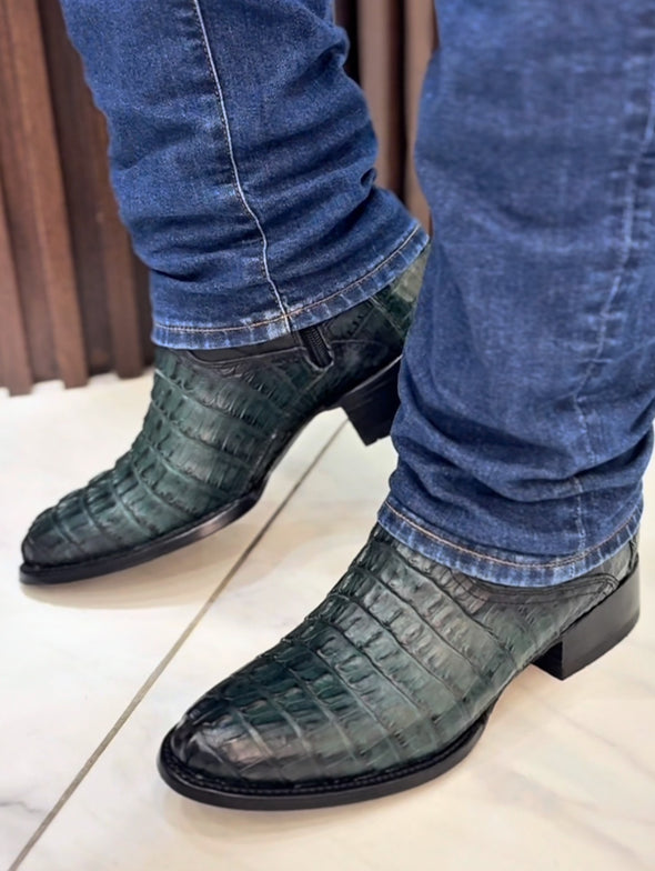 Vintage Printed Crocodile Leather Cowboy Boots