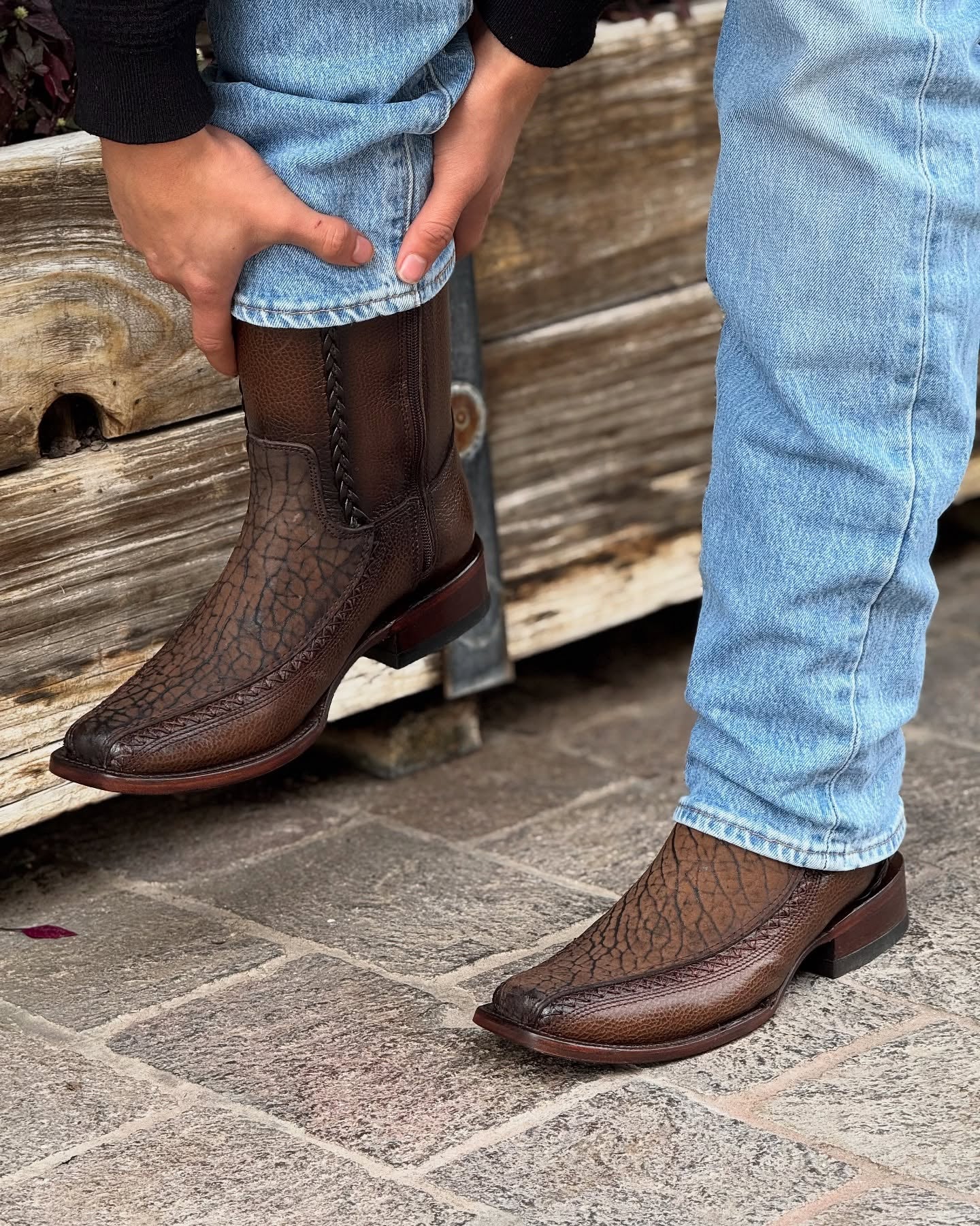 Italian Hand Carved Vintage Cowboy Boots