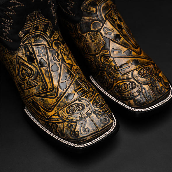 Western Embroidered Square Boots