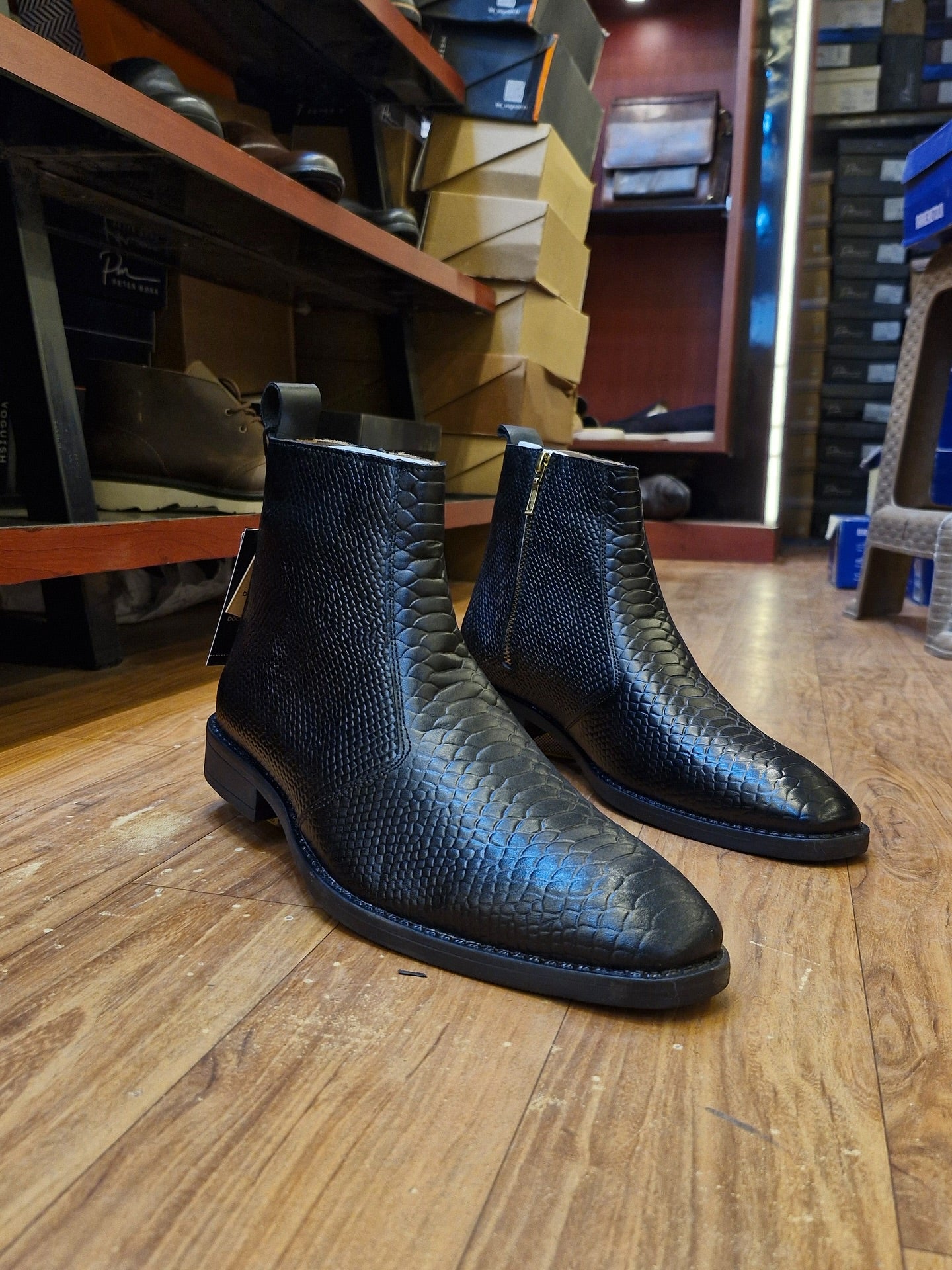 Italian Snakeskin Pointed Toe Boots