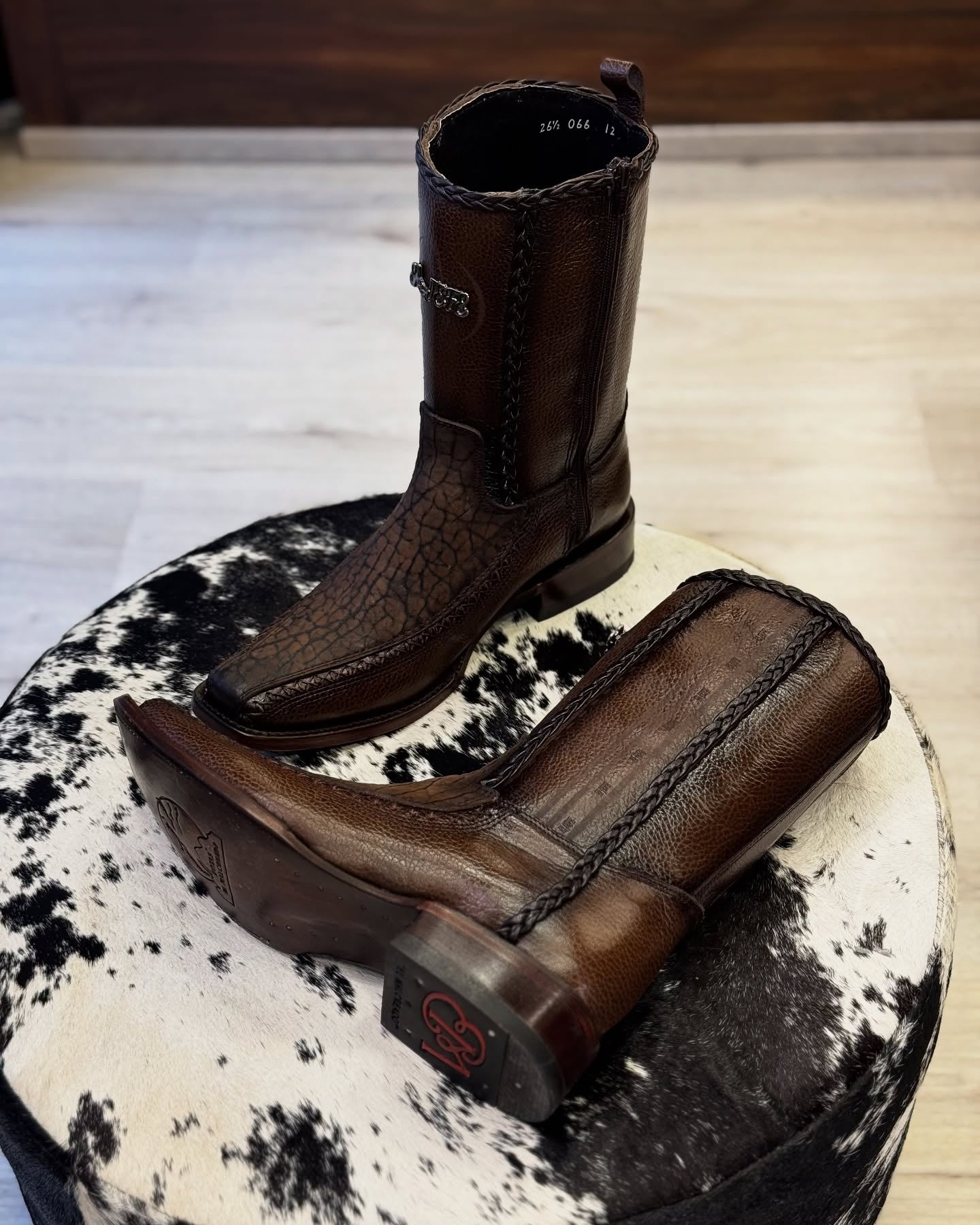 Italian Hand Carved Vintage Cowboy Boots