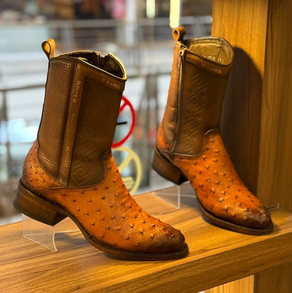 Vintage Ostrich Leather Ranch Cowboy Boots(Buy 2 Free Shipping✔️)