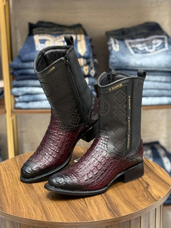 Vintage Printed Crocodile Leather Cowboy Boots