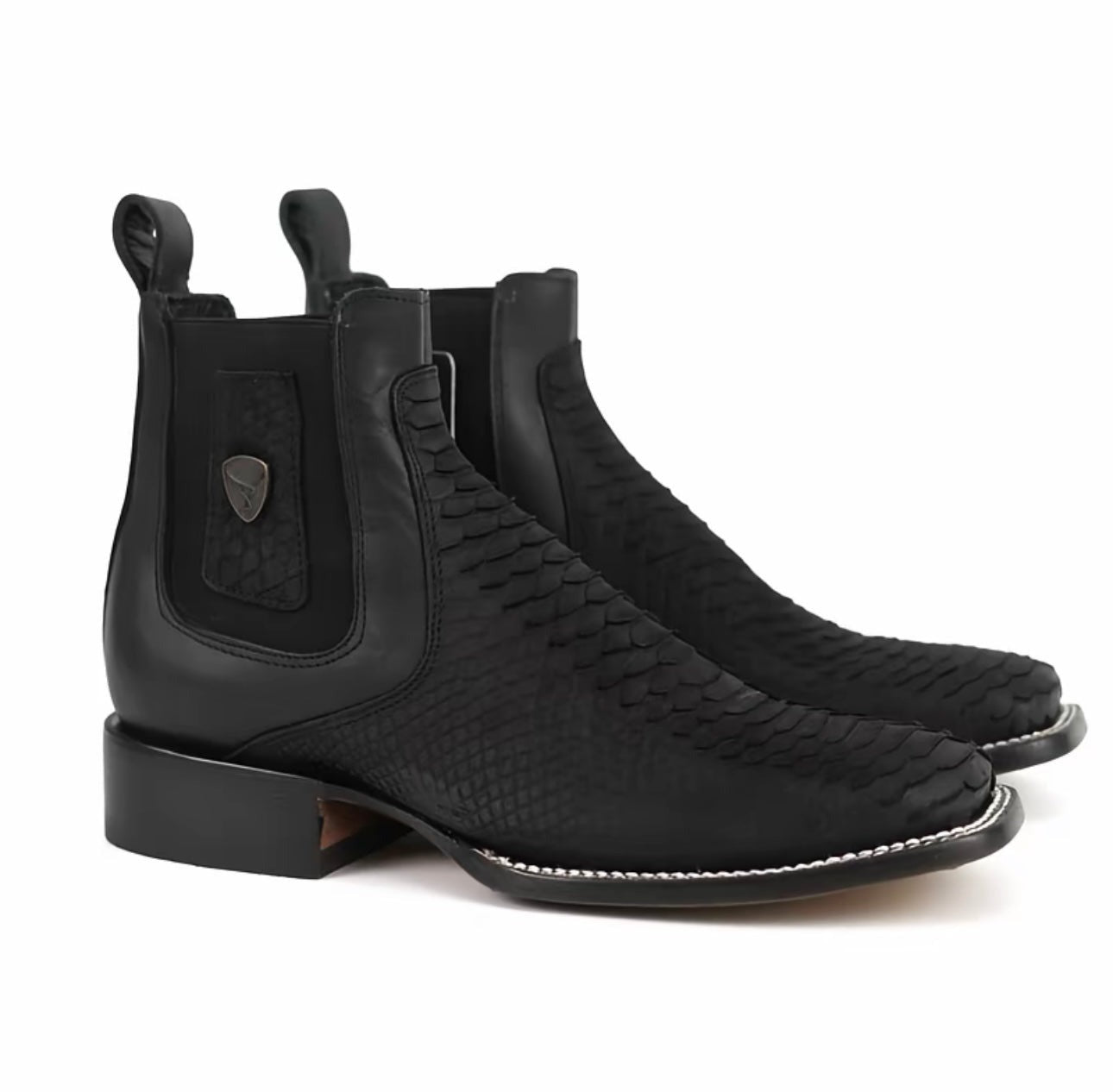 Western Python Cowboy Ankle Boots