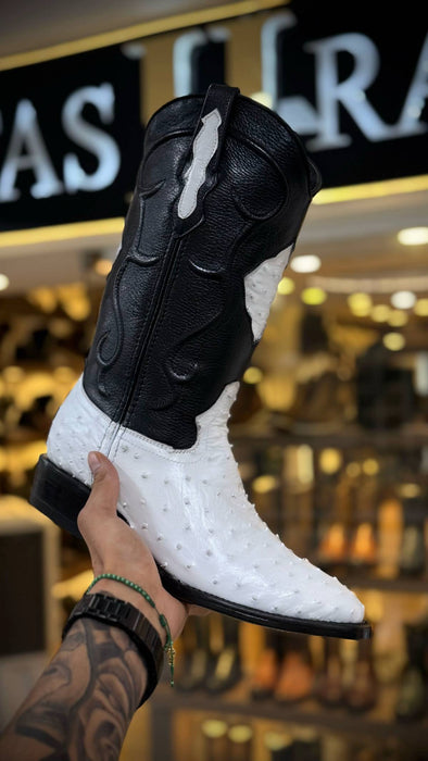 Original Ostrich Skin J-Toe Boots