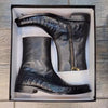 Men's Crocodile-Print Handmade Leather Boots