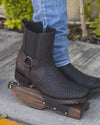 Handmade Color-blocked Python Boots