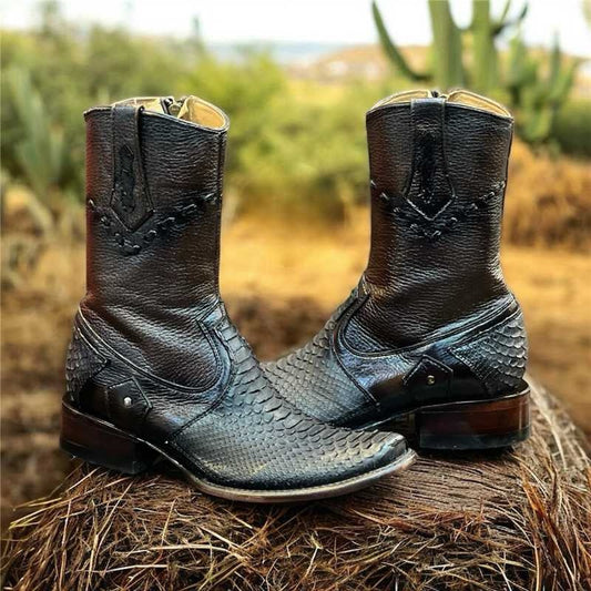 Vintage Tobacco Python Ranch Cowboy Boots(Buy 2 Free Shipping✔️)