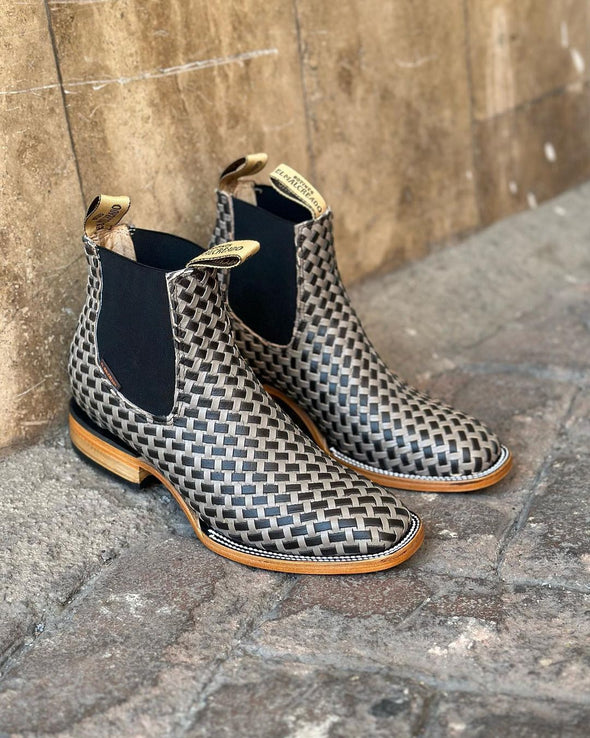 Men's Cow Leather Ankle Boot Petatillo Fabric