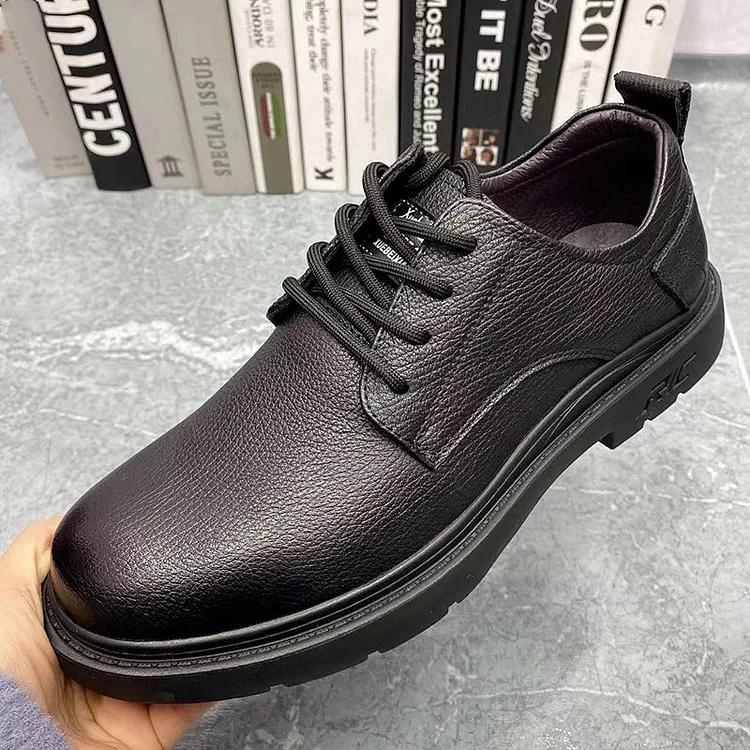 MEN'S BUSINESS SOFT COWHIDE CASUAL DERBY SHOES