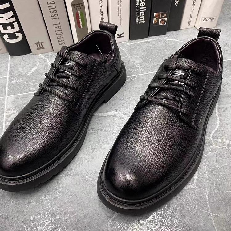 MEN'S BUSINESS SOFT COWHIDE CASUAL DERBY SHOES