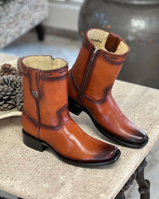 Italian Handmade Brandy Cowboy Boots