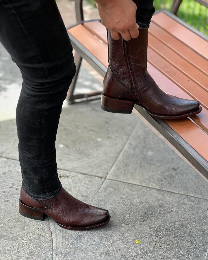 Original Deerskin Square Toe Cowboy Boots