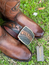 Classic Letter Long Wide Toe Leather Boots