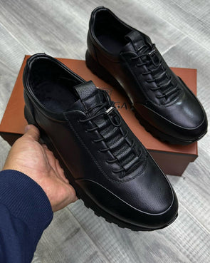 Winter padded warm non-slip leather shoes