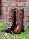 Classic Letter Long Wide Toe Leather Boots