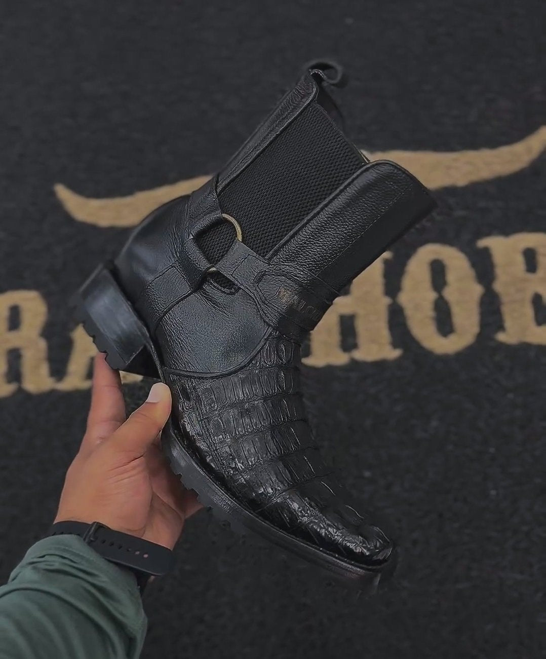 Italian Crocodile Vintage Cowboy Boots