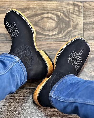 Suede Embroidered Cowboy Boots