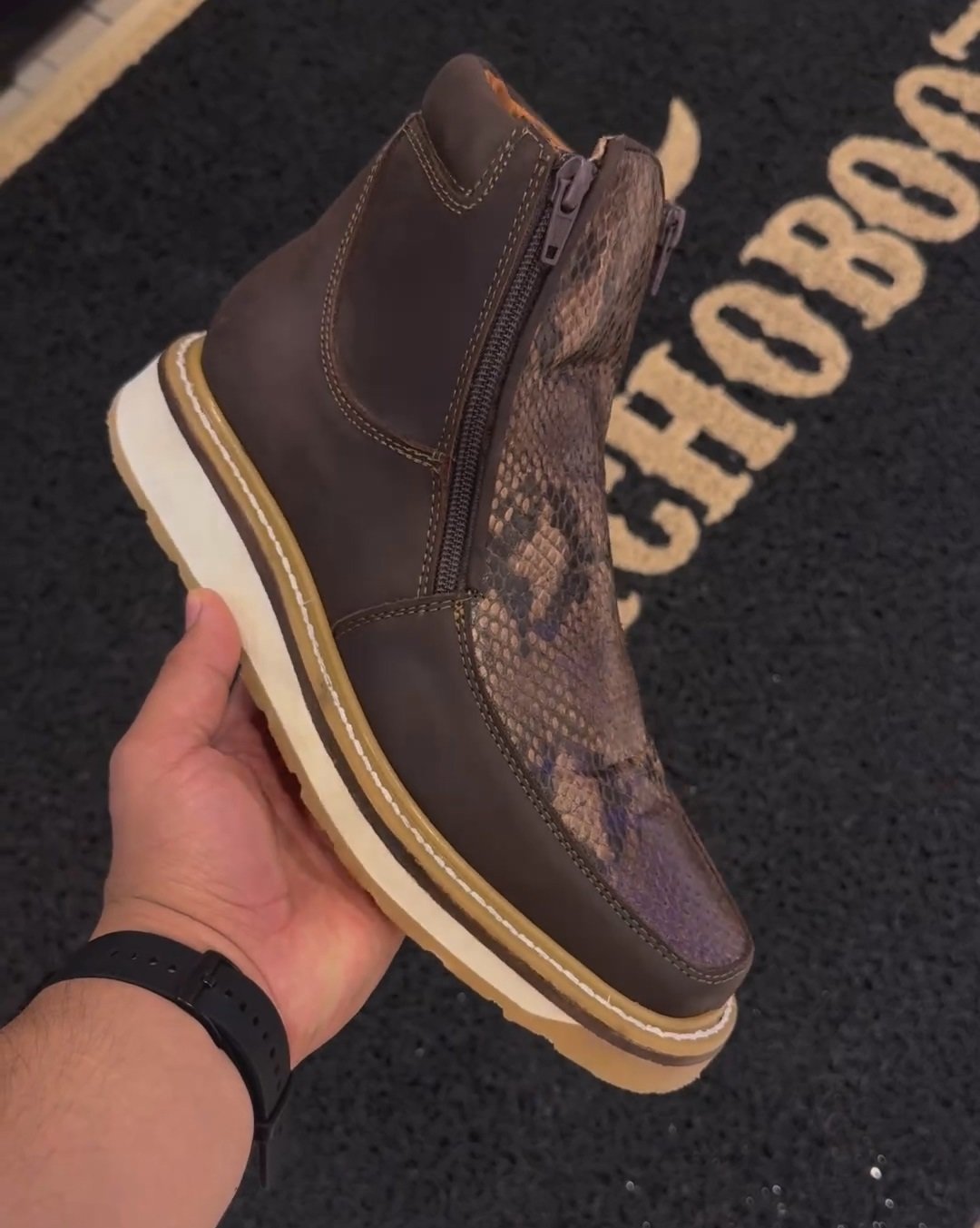 2024 Python Handmade Patchwork Boots