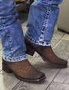 Vintage Carved Cowhide Cowboy Boots