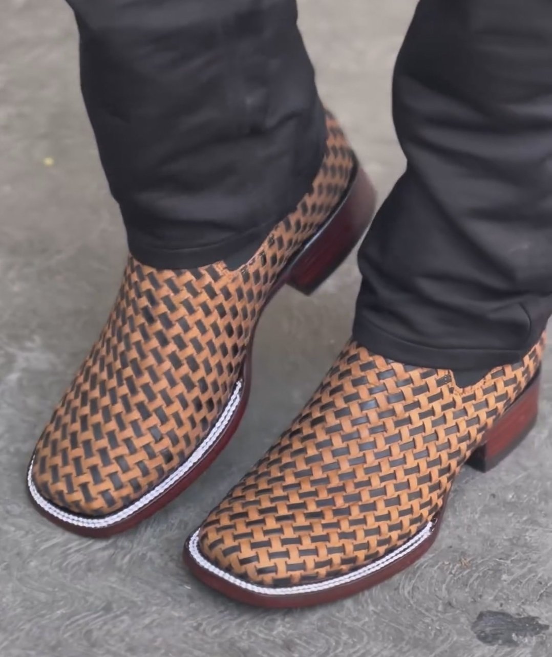 Hand-woven Ankle Boots